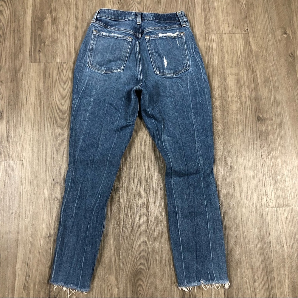 Abercrombie & Fitch Jeans Womens Blue Size 2R | 26 The Mom High Rise Distressed - Picture 2 of 9